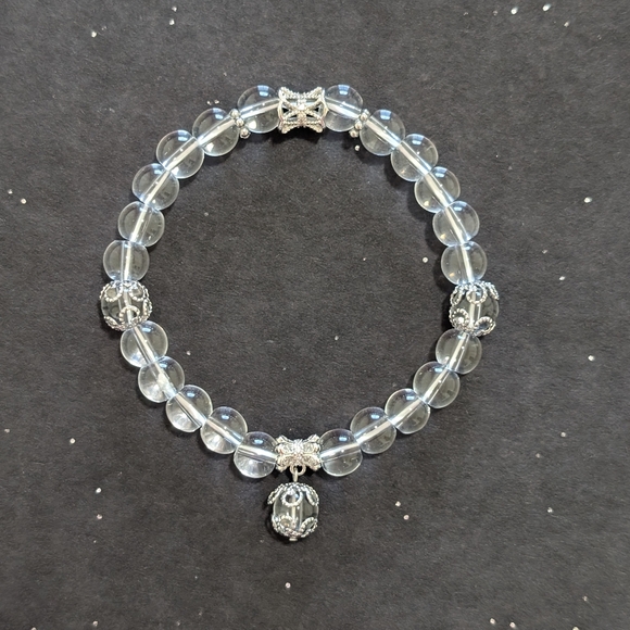 Clear Quartz Bracelet With Charm - Picture 9 of 10